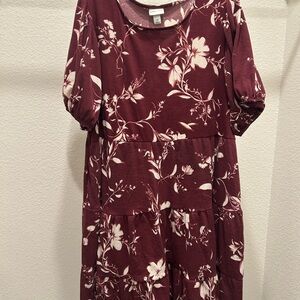 Floral Burgundy Dress